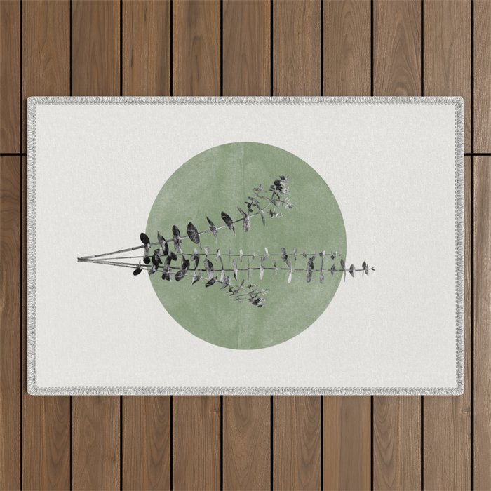 Flowers And Green Moon Outdoor Rug Gallery Image 1