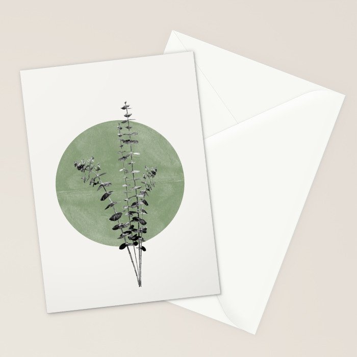 Flowers And Green Moon Stationery Card Gallery Image 2