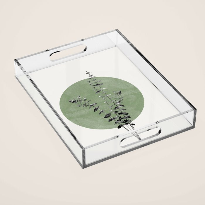 Flowers And Green Moon Acrylic Tray Gallery Image 1