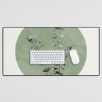 Flowers And Green Moon Desk Mat Gallery Image 1