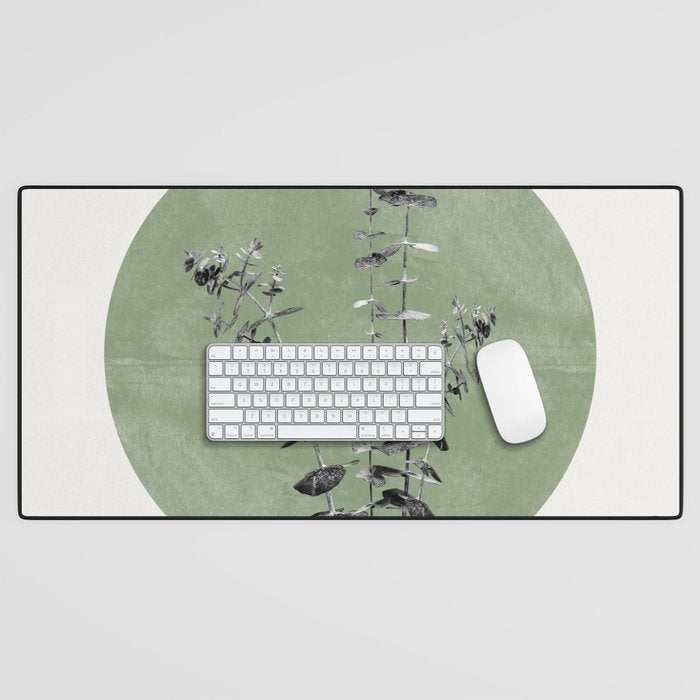 Flowers And Green Moon Desk Mat Gallery Image 1