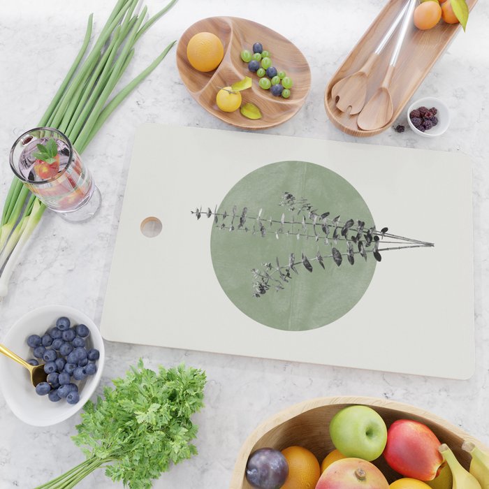 Flowers And Green Moon Cutting Board Gallery Image 2