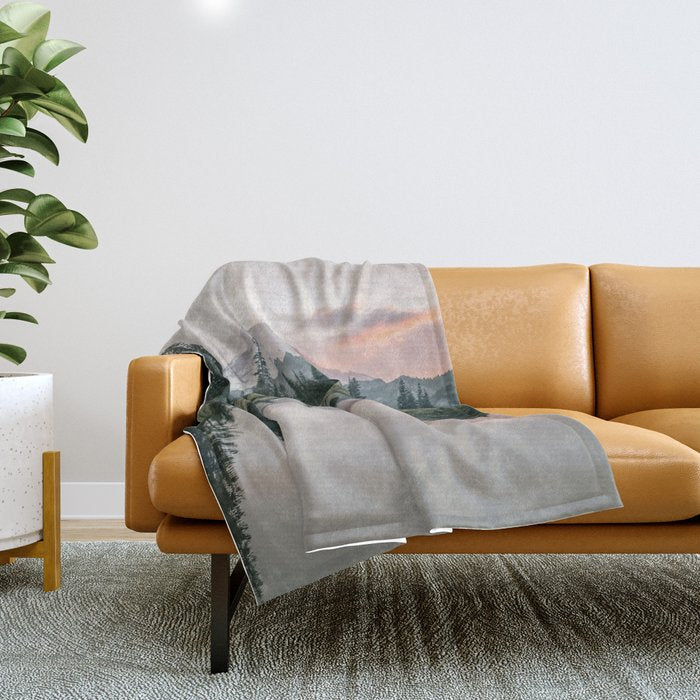Mount Rainier Washington Throw Blanket Gallery Image 1