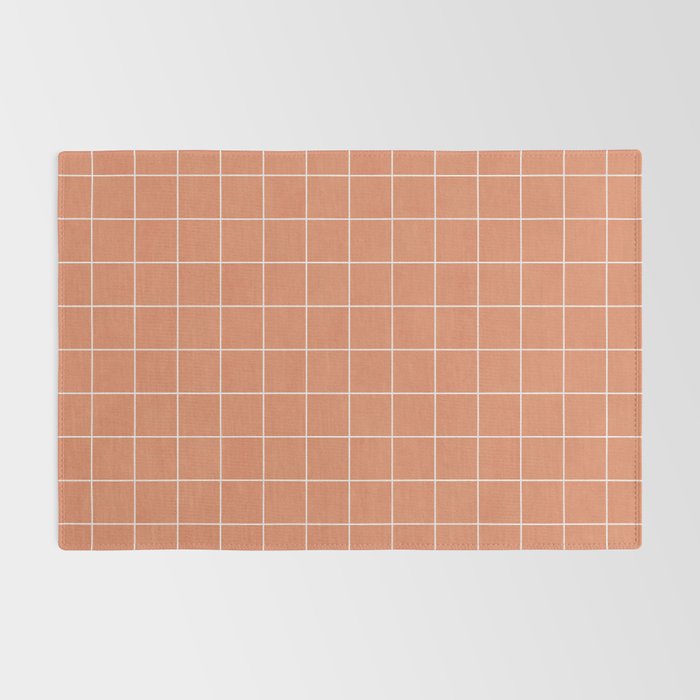 Small Grid Pattern - Coral Rug Gallery Image 2