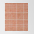 Small Grid Pattern - Coral Throw Blanket Gallery Image 2