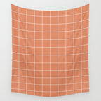 Small Grid Pattern - Coral Wall Tapestry Gallery Image 4