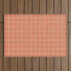 Small Grid Pattern - Coral Outdoor Rug Gallery Image 1