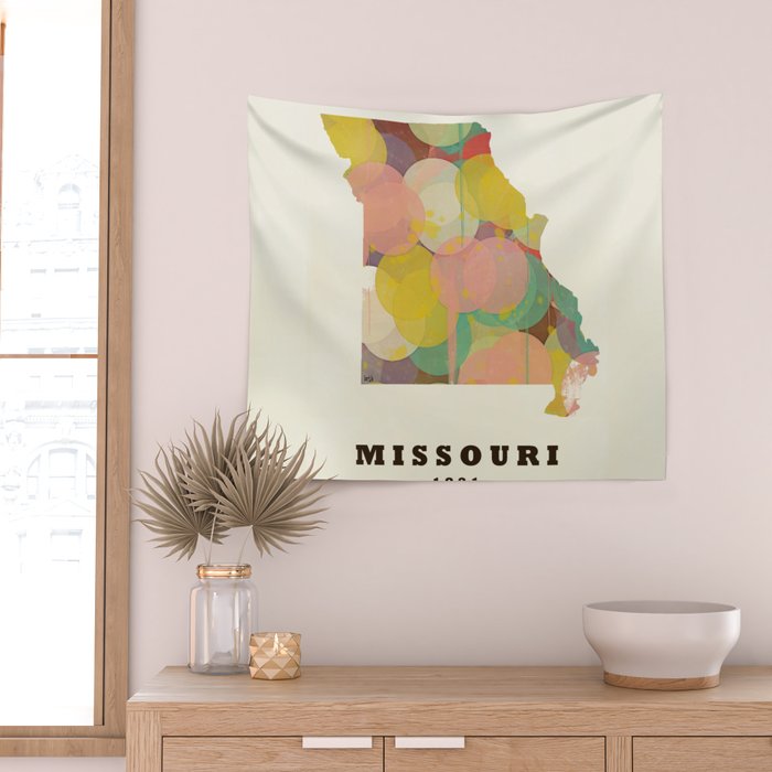 Missouri state map modern Wall Tapestry Gallery Image 2