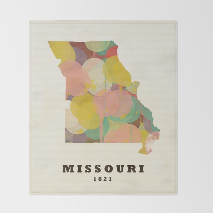 Missouri state map modern Throw Blanket Gallery Image 2