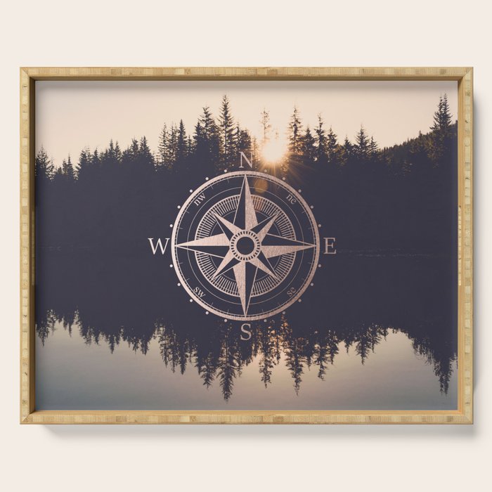 Rose Gold Compass Forest Serving Tray Gallery Image 1
