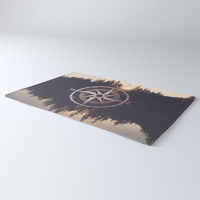 Rose Gold Compass Forest Rug Gallery Image 3