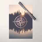 Rose Gold Compass Forest Wrapping Paper Gallery Image 1