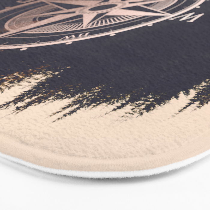 Rose Gold Compass Forest Bath Mat Gallery Image 3