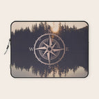 Rose Gold Compass Forest Laptop Sleeve Gallery Image 1