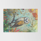 Colorful Owl Forest Garden Indian Summer Flora And Wildlife Rug Gallery Image 2