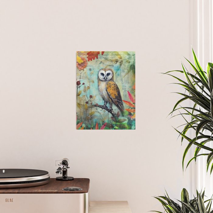 Colorful Owl Forest Garden Indian Summer Flora And Wildlife Poster Gallery Image 2