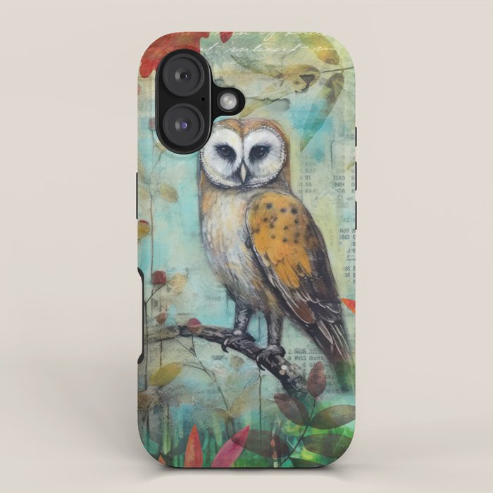 Colorful Owl Forest Garden Indian Summer Flora And Wildlife iPhone Case Gallery Image 1