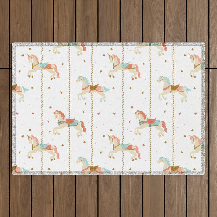 Carousel Horses Outdoor Rug Gallery Image 1