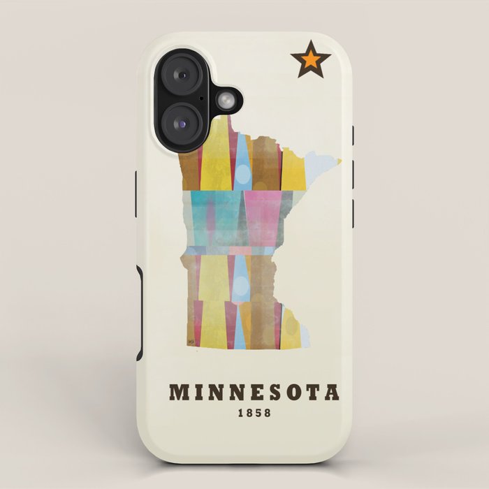 Minnesota state map modern iPhone Case Gallery Image 1