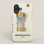 Minnesota state map modern iPhone Case Gallery Image 1