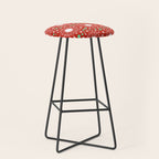 Christmas Holiday MidCentury Modern Atomic Snowflakes in Red Green and White Stool Gallery Image 1