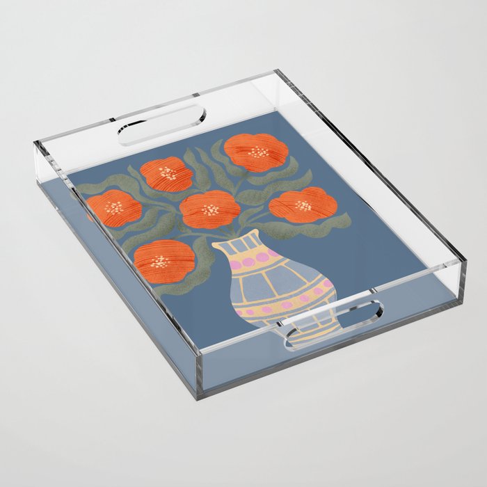 Flowers In A Vase Acrylic Tray Gallery Image 1