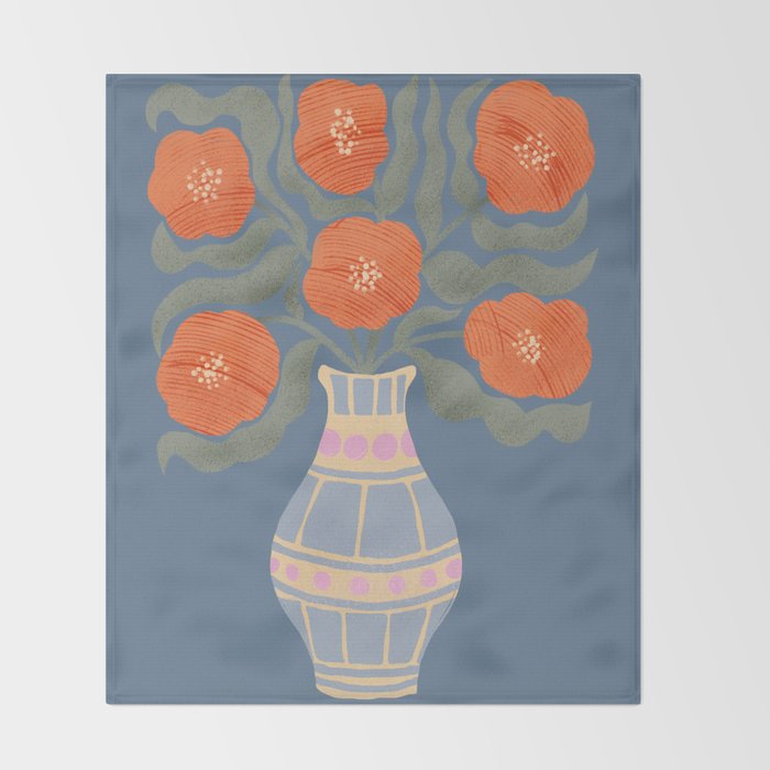 Flowers In A Vase Throw Blanket Gallery Image 2