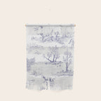 Toile de Jouy Vintage French Navy Blue White Pattern Wall Hanging Gallery Image 1