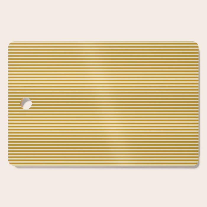 Narrow Stripes in Mustard Ochre and Cream Cutting Board Gallery Image 1