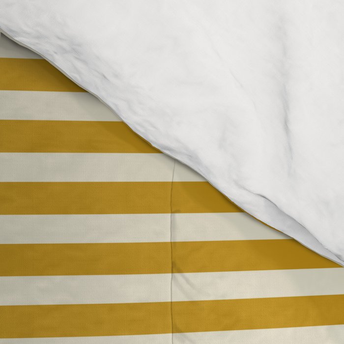 Narrow Stripes in Mustard Ochre and Cream Comforter Gallery Image 4