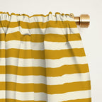 Narrow Stripes in Mustard Ochre and Cream Window Curtain Gallery Image 2