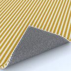 Narrow Stripes in Mustard Ochre and Cream Rug Gallery Image 4