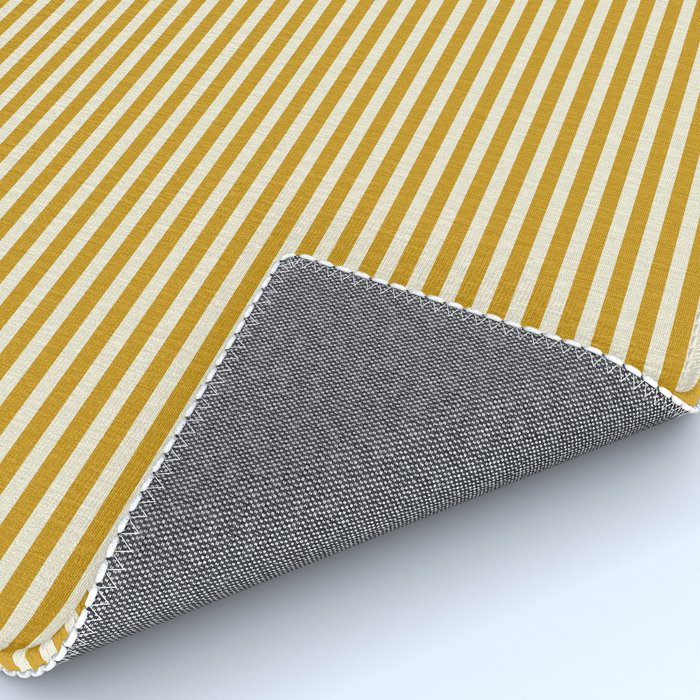 Narrow Stripes in Mustard Ochre and Cream Rug Gallery Image 4
