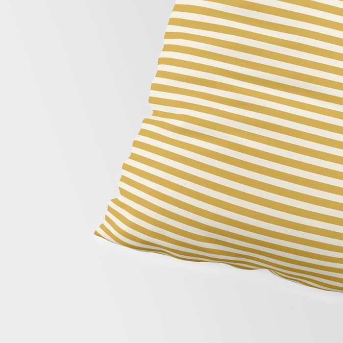 Narrow Stripes in Mustard Ochre and Cream Pillow Sham Gallery Image 4
