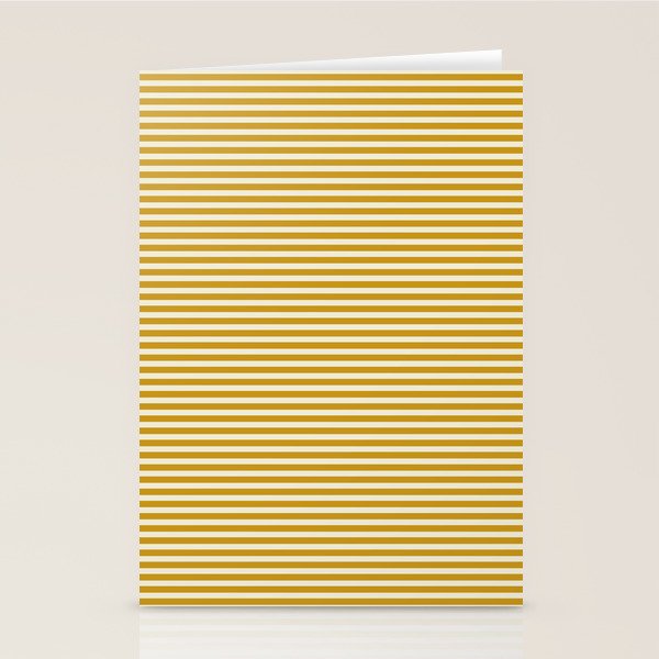 Narrow Stripes in Mustard Ochre and Cream Stationery Card Gallery Image 2