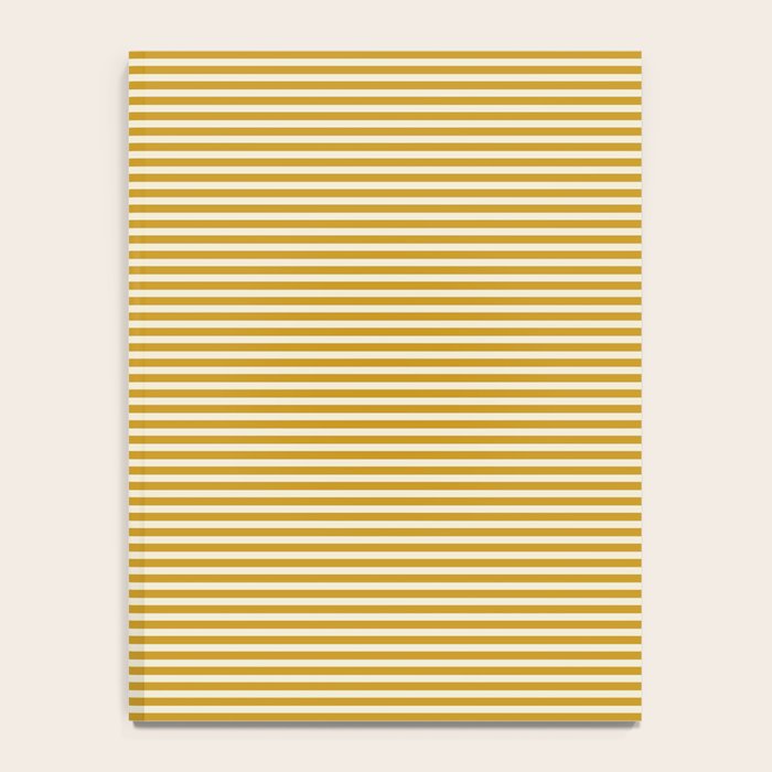 Narrow Stripes in Mustard Ochre and Cream Notebook Gallery Image 4