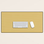 Narrow Stripes in Mustard Ochre and Cream Desk Mat Gallery Image 1