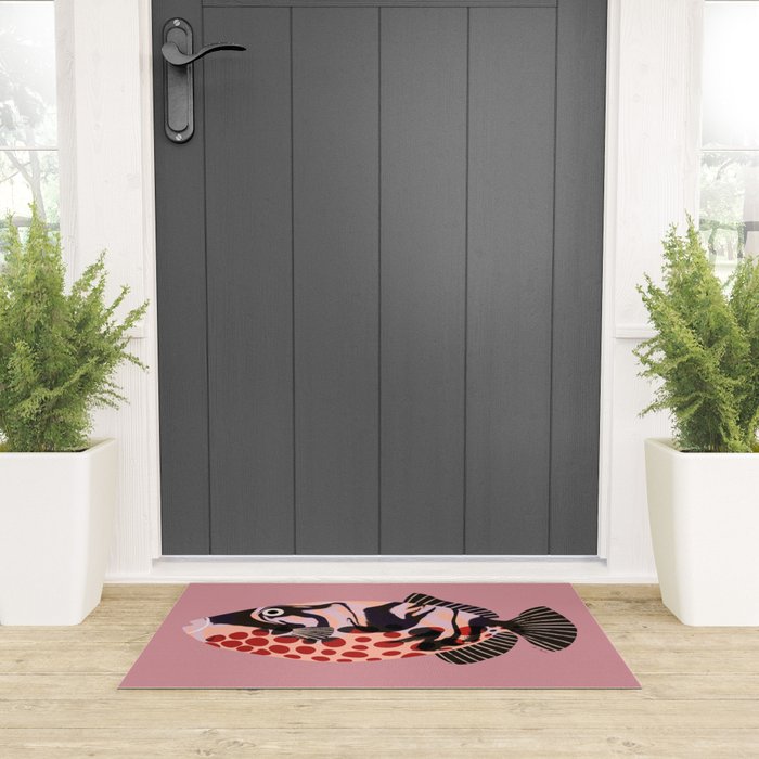 Tropical Fish with Red Polka Dots Welcome Mat Gallery Image 3