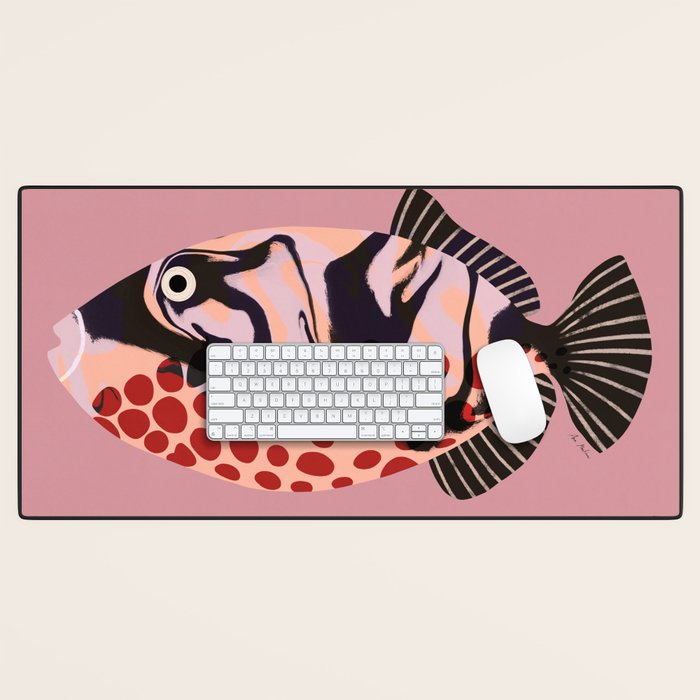 Tropical Fish with Red Polka Dots Desk Mat Gallery Image 1