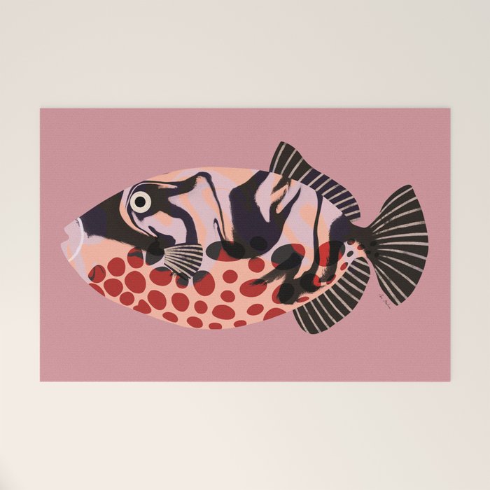 Tropical Fish with Red Polka Dots Welcome Mat Gallery Image 1