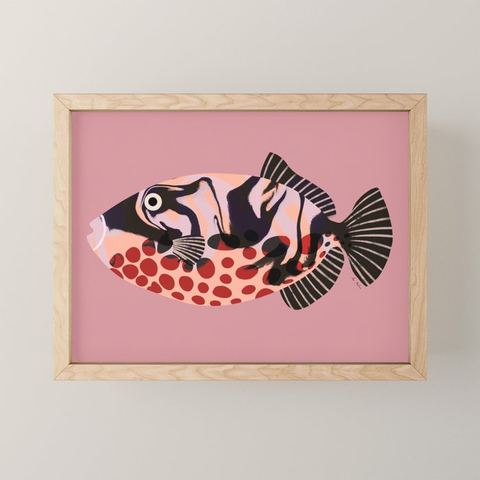 Tropical Fish with Red Polka Dots Mini Art Print Gallery Image 1