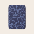 Blue bow pattern with dark background Bath Mat Gallery Image 1