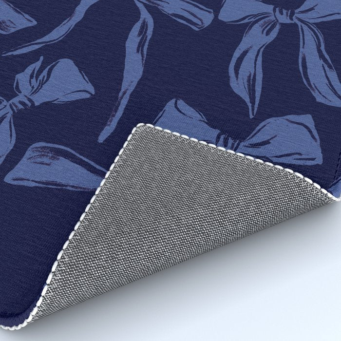 Blue bow pattern with dark background Rug Gallery Image 4