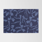 Blue bow pattern with dark background Rug Gallery Image 2