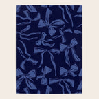 Blue bow pattern with dark background Poster Gallery Image 4