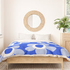 Blue Maisie Flowers Cheerful Floral Pattern in Royal Blue and Light Blue Duvet Cover Gallery Image 3