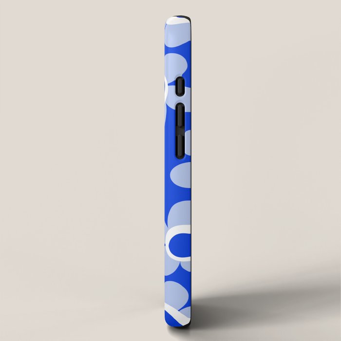 Blue Maisie Flowers Cheerful Floral Pattern in Royal Blue and Light Blue iPhone Case Gallery Image 2