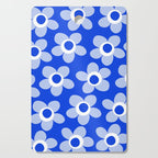 Blue Maisie Flowers Cheerful Floral Pattern in Royal Blue and Light Blue Cutting Board Gallery Image 1