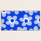 Blue Maisie Flowers Cheerful Floral Pattern in Royal Blue and Light Blue Desk Mat Gallery Image 3