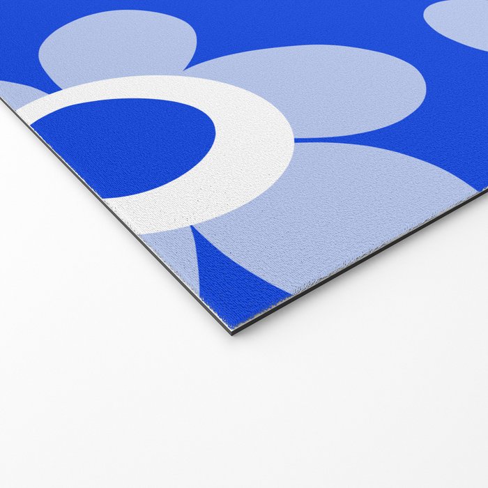 Blue Maisie Flowers Cheerful Floral Pattern in Royal Blue and Light Blue Welcome Mat Gallery Image 2